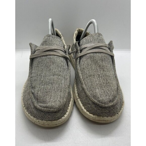 Hey Dude L Linen Gray Women's Size 9 Iron Slip On Casual Comfort Shoes - Picture 2 of 9